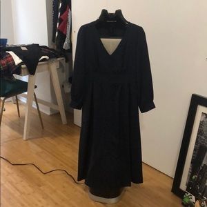 Navy blue long sleeve buttoned J.crew dress